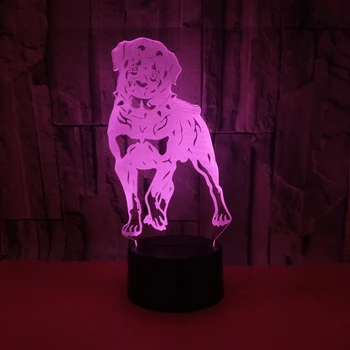 3D Šuo Lempa 7 Spalvų Keitimas Naktį lankstaus Nuotolinio Bazę Dovanos Vaikams Miegamojo Puošimas Akrilo Plokštės Palaikymas USB Įkrovimas