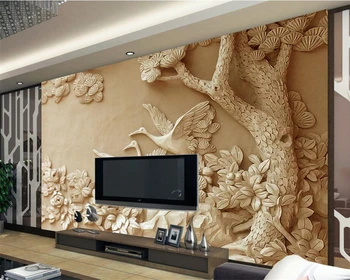 Beibehang 3D Tapetai Stereo Paramos Medžio Freskos TV Fono Sienos Kambarį Miegamasis Fone freskomis tapetai, sienų ir 3 d