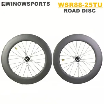 Winowsports anglies ratų diskiniai stabdžiai 100*12/142*12MM anglies road bike diską varantys 88mm gylis 25mm plataus TT dviračiu kelių ant ratų