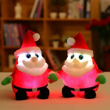 Gražus, Tryskający 35CM Linksmų Kalėdų Šviesos Santa Claus Pliušiniai Žaislai Įdaryti Minkštas Žėrintis Lėlės Vaikams Merginos Kalėdų Dovanos, Namų Dekoro