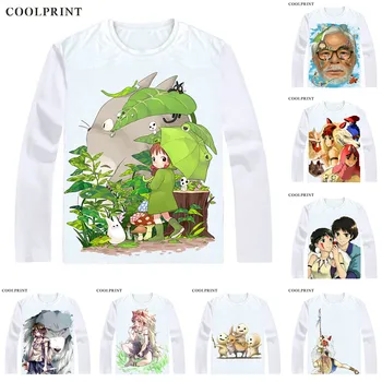 Princesė Mononoke T-Shirts Multi-stiliaus ilgomis Rankovėmis Marškinėliai Hayao Miyazaki Mononoke Hime Emishi princas Ashitaka Cosplay Marškinėliai