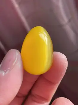 25 mm, natūralus geltonasis opal kristalų kiaušinių mažinimo Reiki amatų akmens