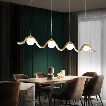 Šiaurės aukso LED šviestuvo modernus minimalistinio stiklo kamuolys liustra, virtuvė, gyvenamasis kambarys, valgomasis kambarys, kabančių lempų dizainas