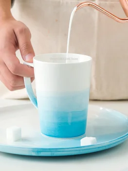Gerai atrodo taurės keramikos pieno arbata net raudona aukštos vaikams didelės talpos gražus 