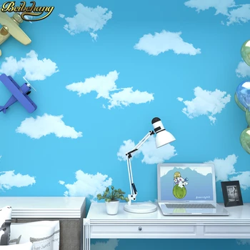 beibehang papel de parede 3D Mėlynas dangus, balti debesys tapetai sienos 3D tapyba sienos popieriaus ritinį Vaikų kambarys gyvenamasis kambarys