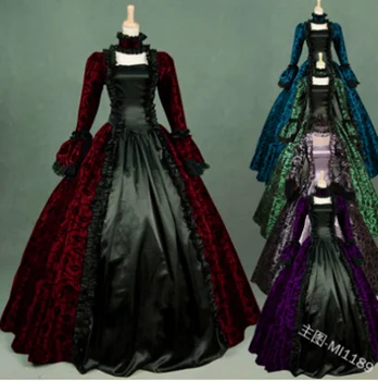 kawaii girl gothic lolita op cosplay Viduramžių rūmuose saldus lolita suknelė retro aikštėje apykaklės aukštos juosmens spausdinimo viktorijos suknelė