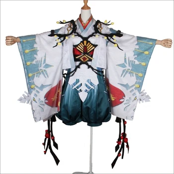 Anime Onmyoji SSR Cosplay Kostiumų Naujų Odos Perukas Japonijos Stlye Spalvingas Kimono Vienodas H
