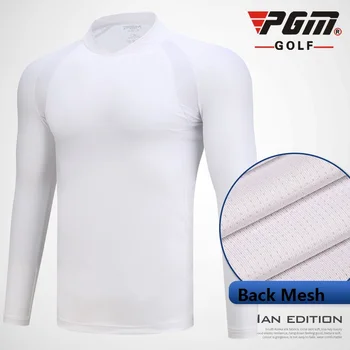 Pgm VYRIŠKI Golfo Long Sleeve T-Shirt Quick-Dry Kvėpuojantis Ledo Šilko Dugno Marškinėliai Vasaros Sporto Vyrų Golfo Drabužiai D0749