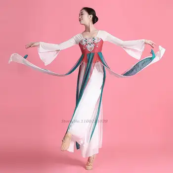 2022 tradicinės kinų šokių kostiumas derliaus moterų viršūnių+kelnės nustatyti nacionalinių šokių kostiumas moterims etape šokio spektaklis suknelė