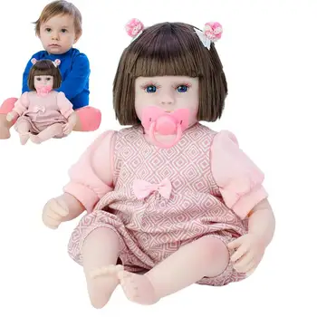 2022 Naujas Mielas Atgimimo Lėlės 42cm Modeliavimas Kūdikiui Komfortą Lėlės Ankstyvojo Ugdymo Lėlės Rožinės spalvos Drabužiai Vaikams Dovanos