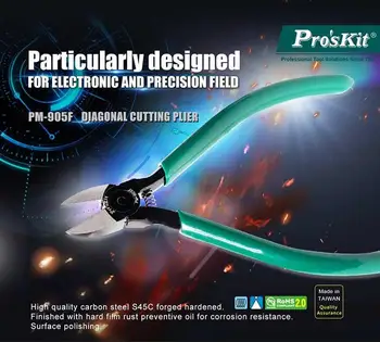 Pro'sKit PM-905F Tikslumo Pjovimo Replės Patvarus Įstrižainės Duobute Kabelis Viela Side Cutter Pjovimo Replės Rankinių Įrankių rinkinys
