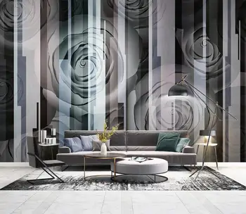 Pasirinktinis namų tobulinimo foto tapetai Apie bijūnai geometrijos 3d sienos tapetai, sofa-lova, TV foną, sienų tapyba