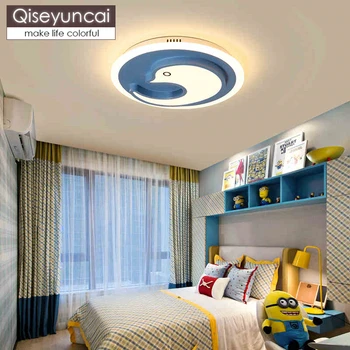 Qiseyuncai Vaikų kambarys led lubų šviestuvas paprasta šiuolaikinės kūrybos animacinių filmų pingvinas delfinų berniukas, mergaitė, miegamojo apšvietimas