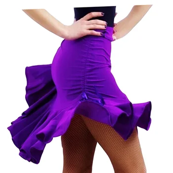 2022 Nauja Seksuali lotyniška Salsa Tango, Rumba, Cha Cha Sportinių Šokių Suknelė, Sijonas Juodas Purpurinė Kvadratinių Šokių lotynų Dancewear Moterims