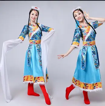 Kinijos Vandens Rankovės Liaudies Šokių Kostiumai Etapo Rezultatus Tibeto Suknelė Moterims, Klasikinės