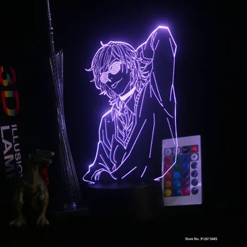3D Mano Herojus Akademijos Modelis Naktį Šviesos Animacinių filmų, ANIMACINIŲ filmų USB Kištukas-Spalvinga Touch Kūrybos Dovana, Naktiniai LED Stalo Lempa